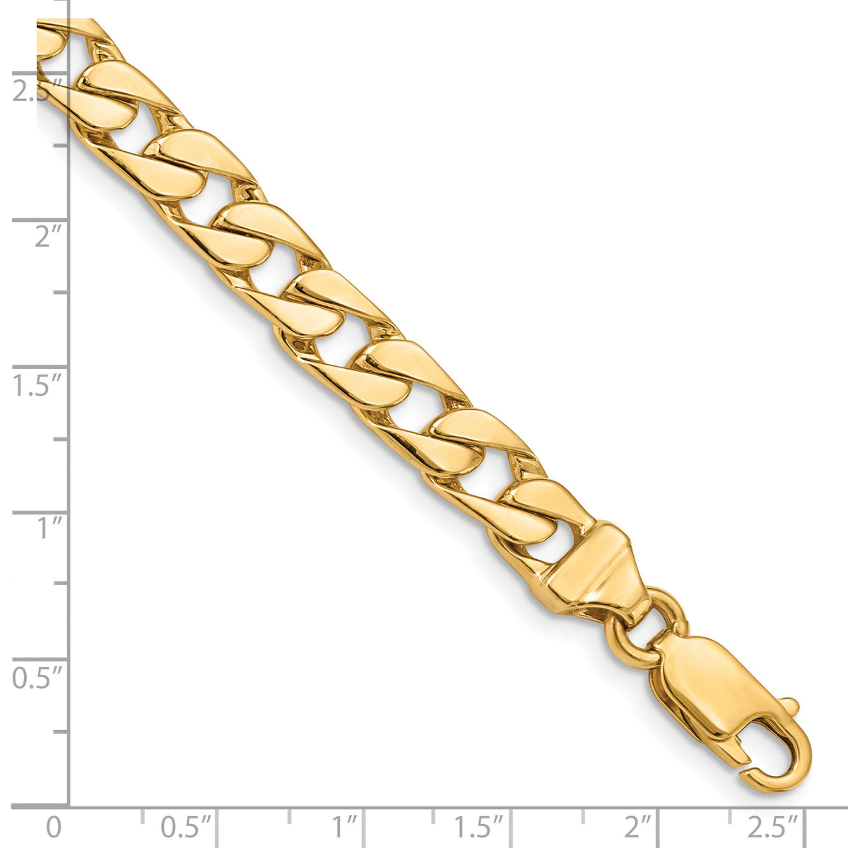 14K 6.5mm Hand-polished Fancy Link Bracelet-LK147-8
