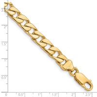 14K 6.5mm Hand-polished Fancy Link Bracelet-LK147-8