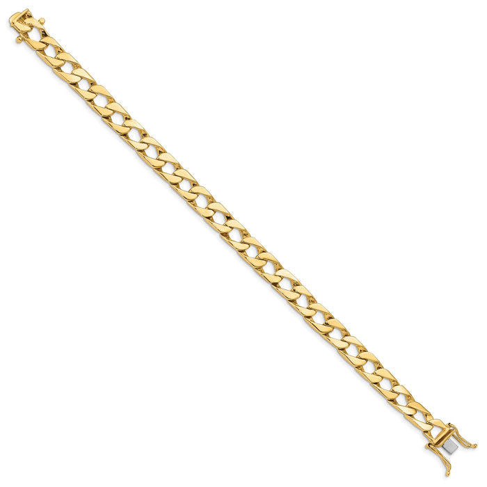14K 7.9mm Hand-polished Fancy Link Bracelet-LK148-8