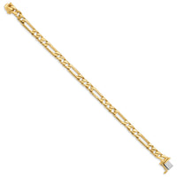 14K 6mm Hand-polished Fancy Link Bracelet-LK154-8