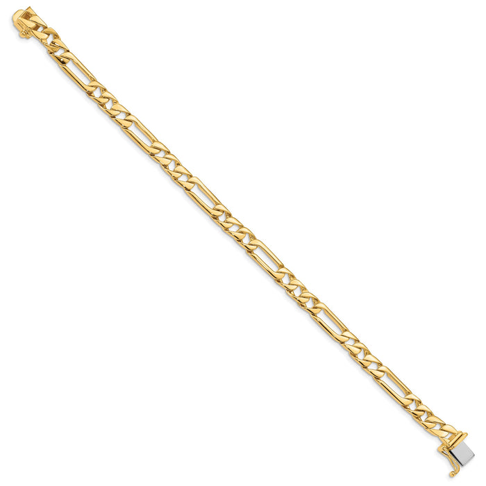 14K 6mm Hand-polished Fancy Link Bracelet-LK154-8
