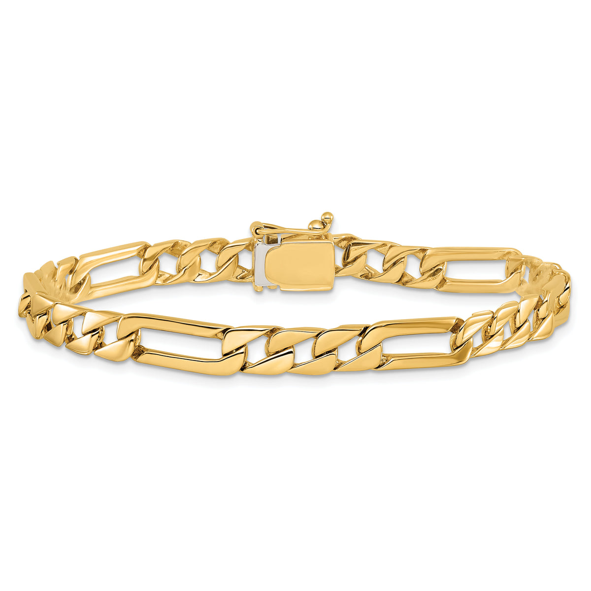 14K 6mm Hand-polished Fancy Link Bracelet-LK154-8