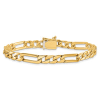 14K 6mm Hand-polished Fancy Link Bracelet-LK154-8