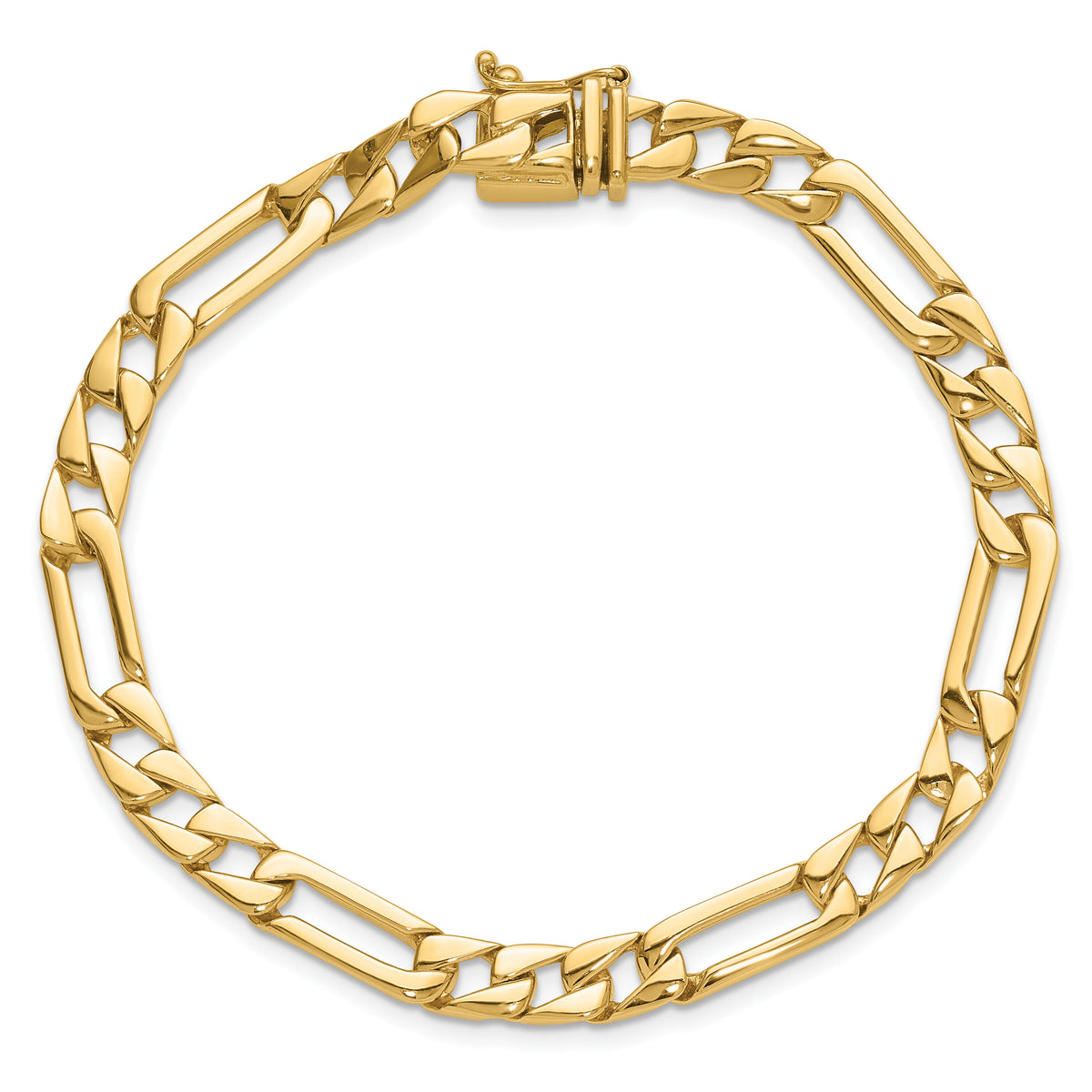 14K 6mm Hand-polished Fancy Link Bracelet-LK154-8