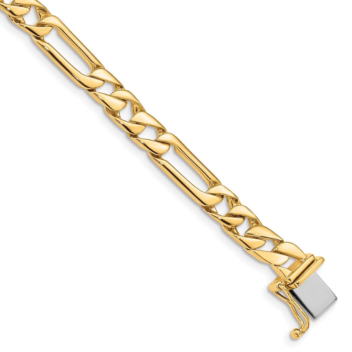 14K 6mm Hand-polished Fancy Link Bracelet-LK154-8