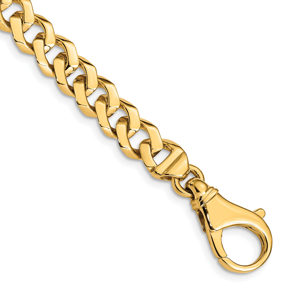 14k 8mm Hand-polished Fancy Link Bracelet-LK157-8