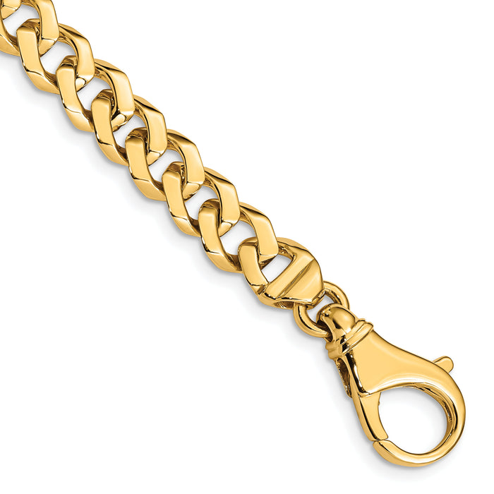 14k 8mm Hand-polished Fancy Link Bracelet-LK157-8