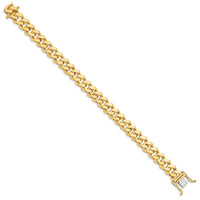 14k 10mm Hand-polished Fancy Link Bracelet-LK158-8