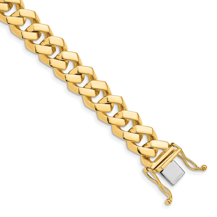 14k 10mm Hand-polished Fancy Link Bracelet-LK158-8