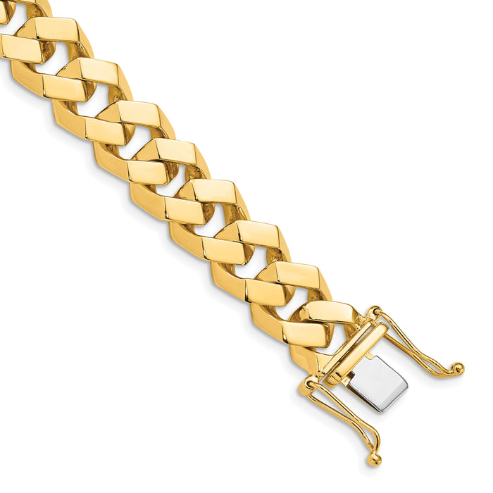 14k 11.5mm Hand-polished Fancy Link Bracelet-LK159-8