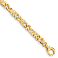 14k 5.5mm Hand-Polished Fancy Link Bracelet-LK161-7