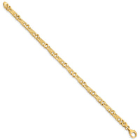 14K 5.5mm Hand-polished Fancy Link Bracelet-LK161-8