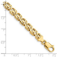 14K 6.75mm Hand-Polished Fancy Link Bracelet-LK163-8