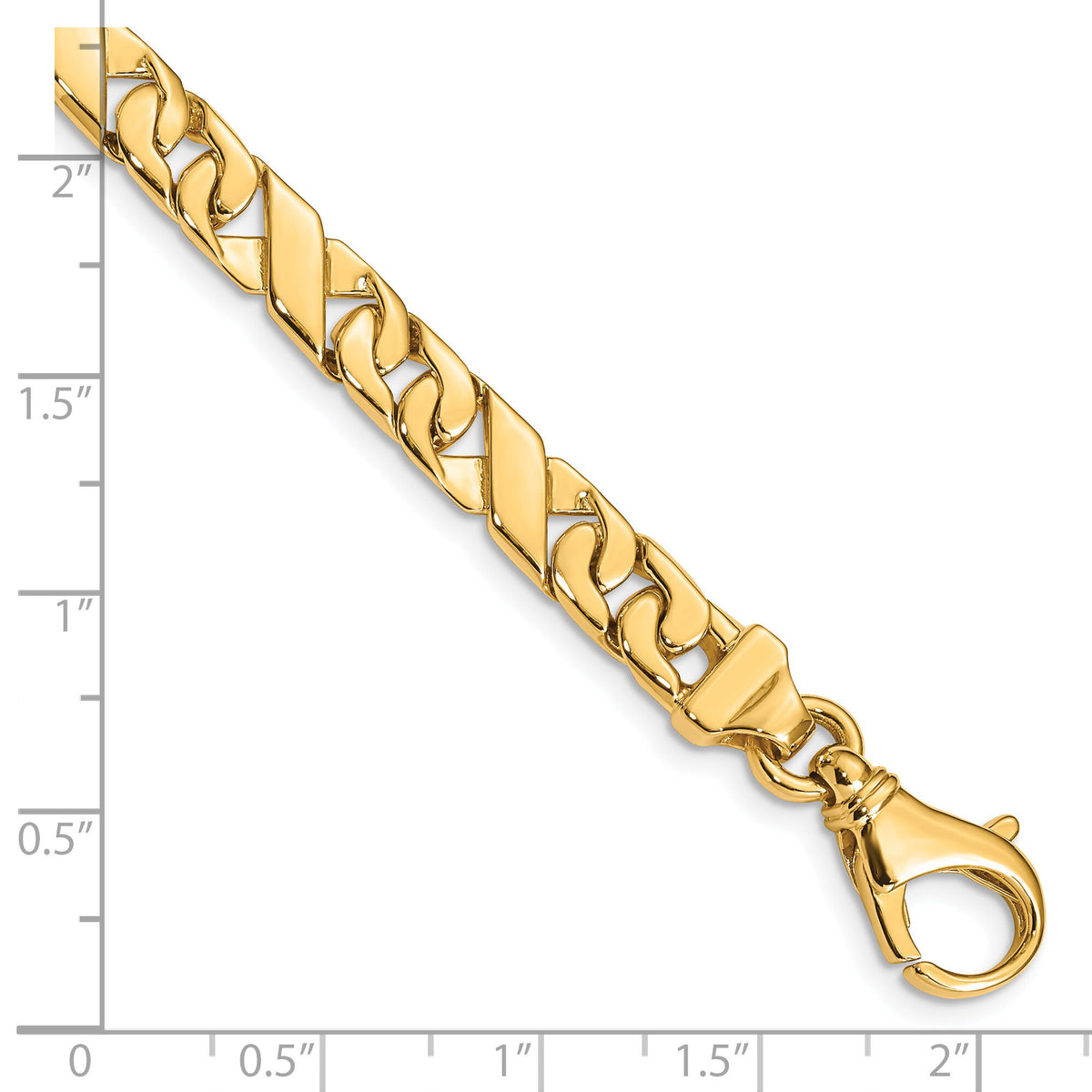 14K 6.7mm Hand-polished Fancy Link Bracelet-LK165-8