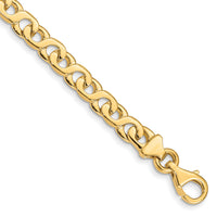 14K 6.2mm Hand-Polished Fancy Link Bracelet-LK170-7