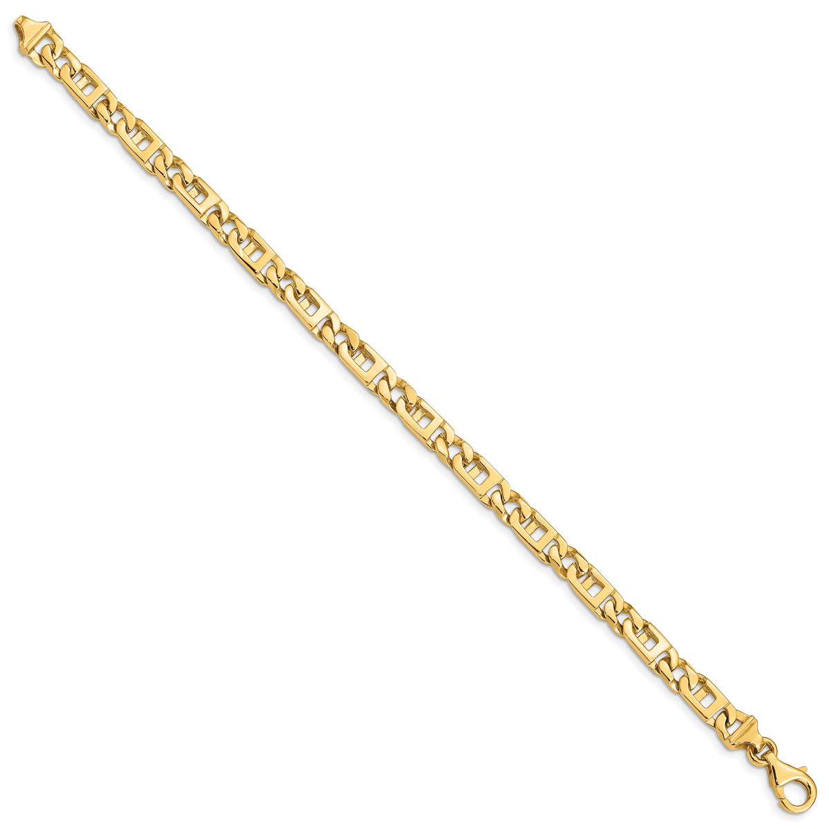 14k 5.9mm Hand-Polished Fancy Link Bracelet-LK171-7