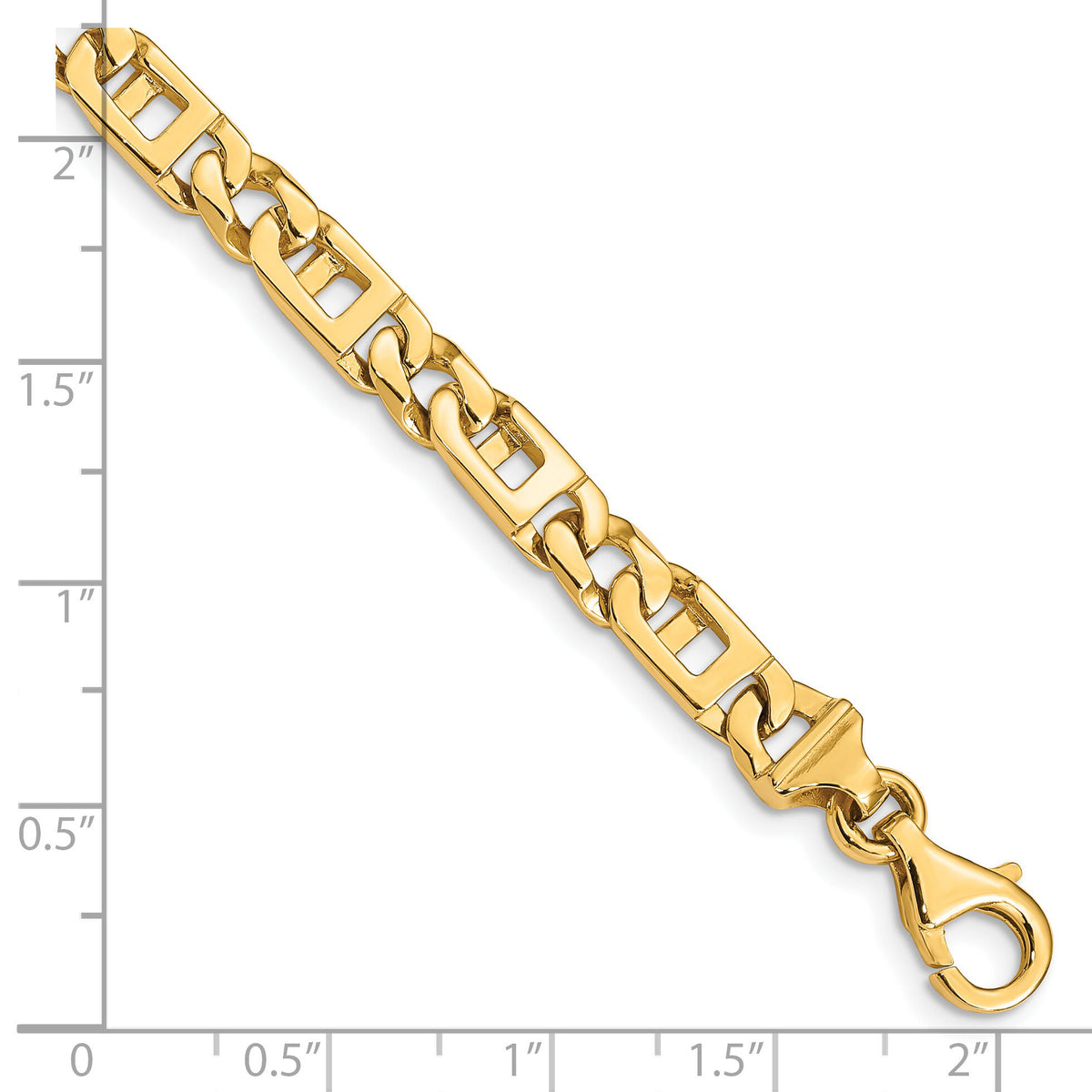 14k 5.9mm Hand-Polished Fancy Link Bracelet-LK171-7