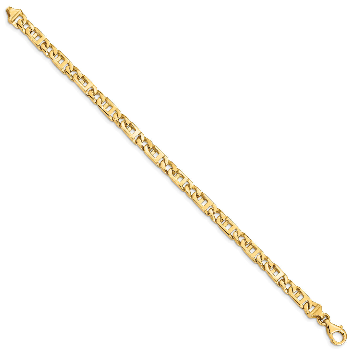 14k 5.9mm Hand-Polished Fancy Link Bracelet-LK171-8