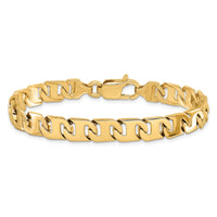 14k 8.3mm Hand-polished Fancy Link Bracelet-LK172-8