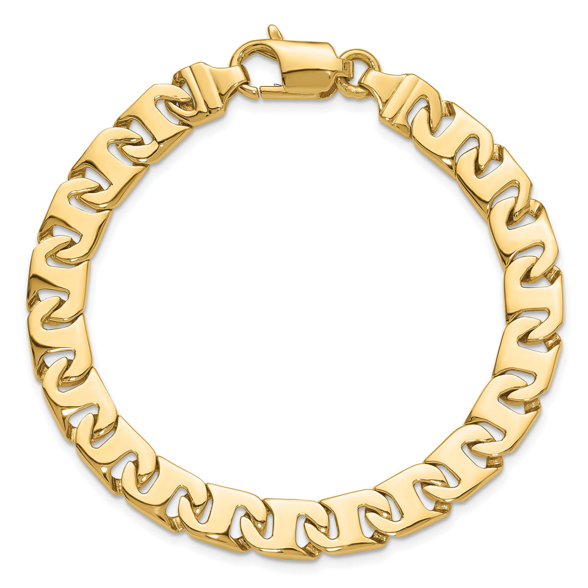 14k 8.3mm Hand-polished Fancy Link Bracelet-LK172-8