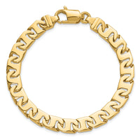 14k 8.3mm Hand-polished Fancy Link Bracelet-LK172-8