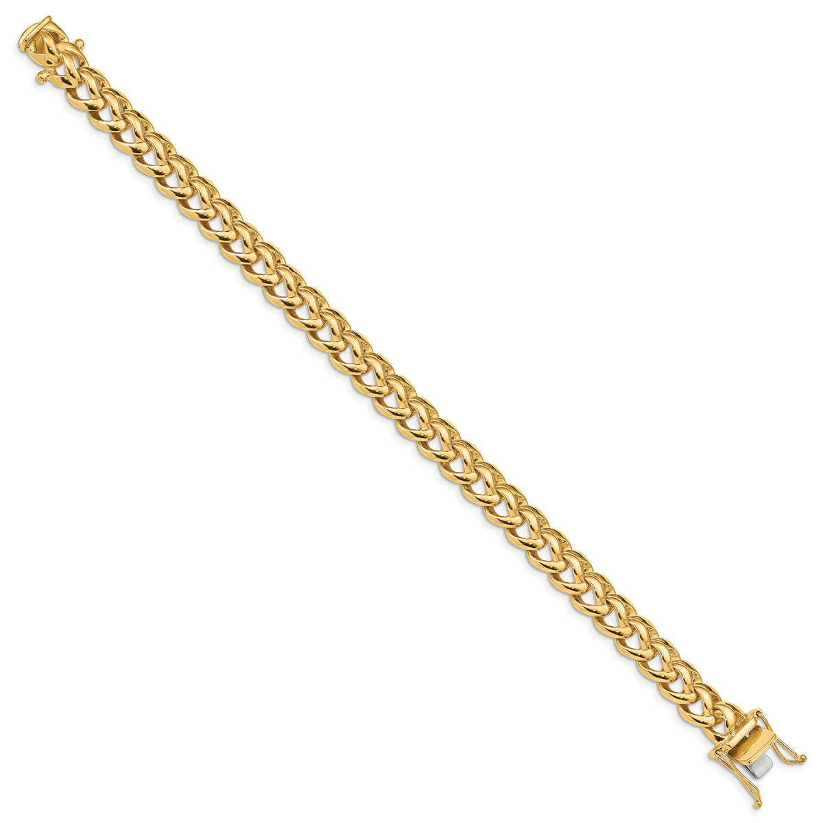 14k 8.6mm Hand-polished Fancy Link Bracelet-LK174-8