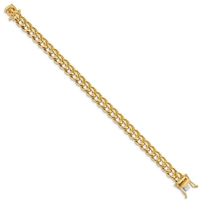 14k 8.6mm Hand-polished Fancy Link Bracelet-LK174-8