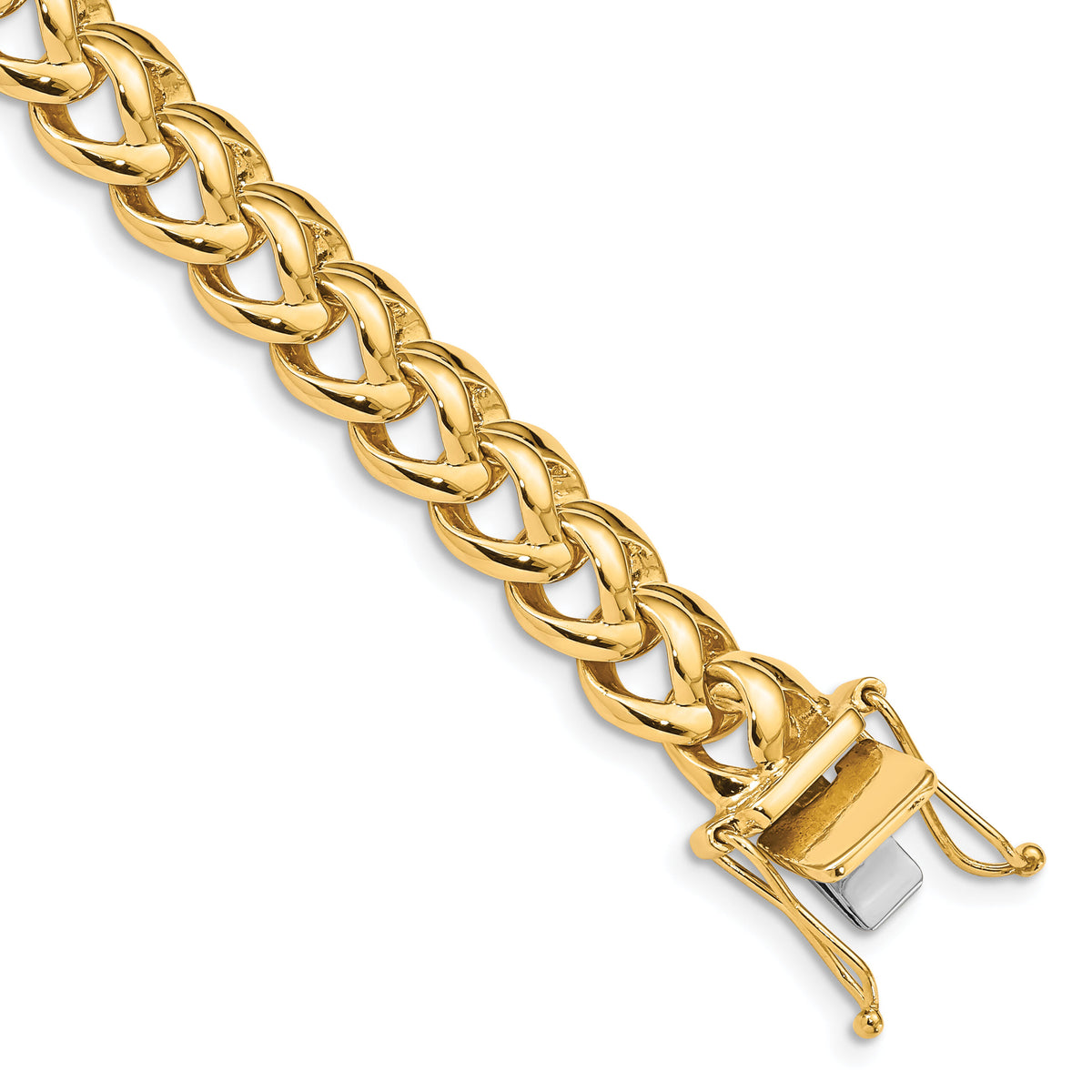14k 8.6mm Hand-polished Fancy Link Bracelet-LK174-8