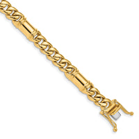 14K 7.5mm Hand-polished Fancy Link Bracelet-LK187-8