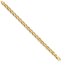 14K 7.5mm Hand-polished Fancy Link Bracelet-LK200-8