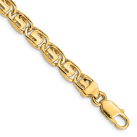 14K 7.5mm Hand-polished Fancy Link Bracelet-LK200-8