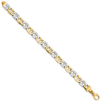 14K Two-tone 8mm Hand-polished Anchor Link Bracelet-LK213-8