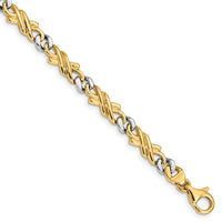 14k Two-tone 6mm Hand-Polished Fancy Link Chain-LK223-7