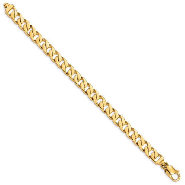 14k 8.5mm Hand-polished Fancy Link Bracelet-LK256-8