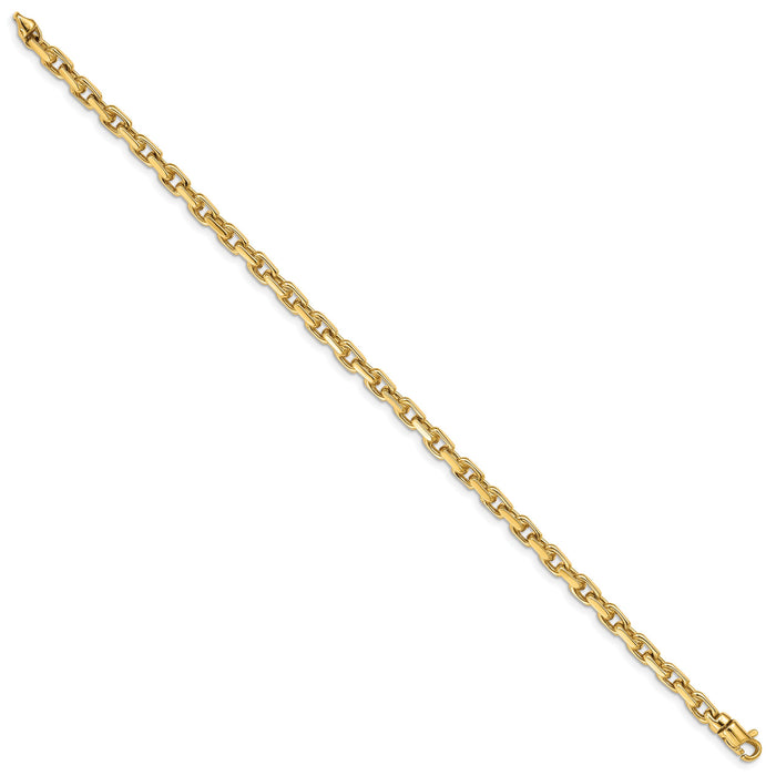 14k 4.2mm Hand-polished Fancy Link Bracelet-LK302-8