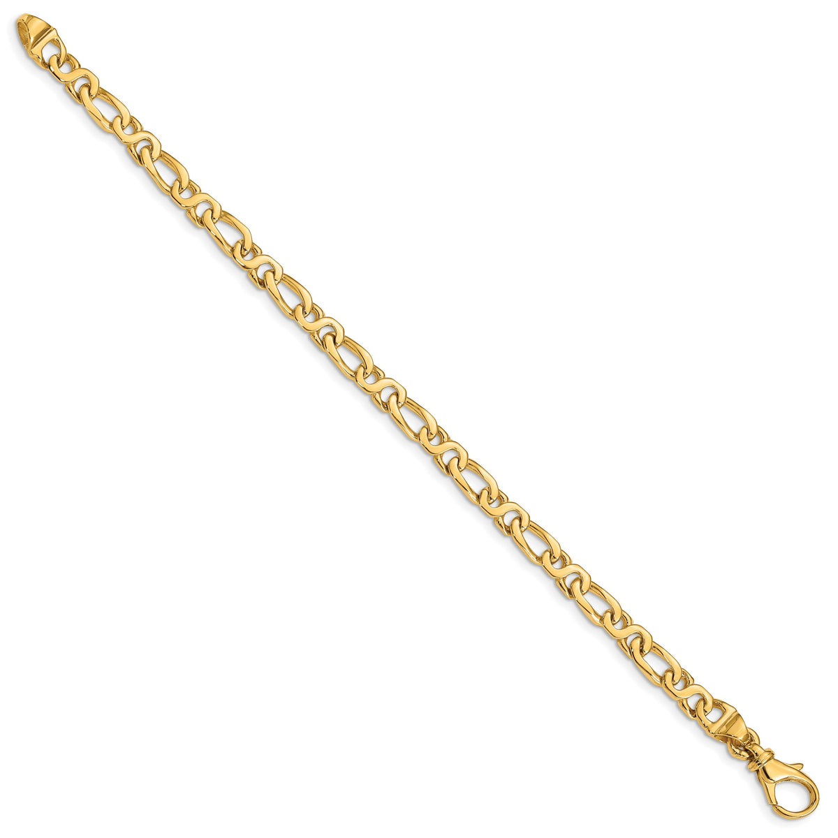 14k 4.8mm Hand Polished Fancy Link Bracelet-LK359-7