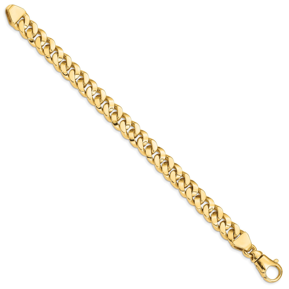 14k 10mm Hand Polished Fancy Link Bracelet-LK386-8.5