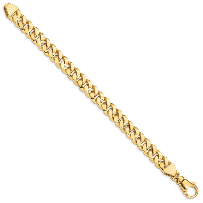 14k 10mm Hand Polished Fancy Link Bracelet-LK386-8.5
