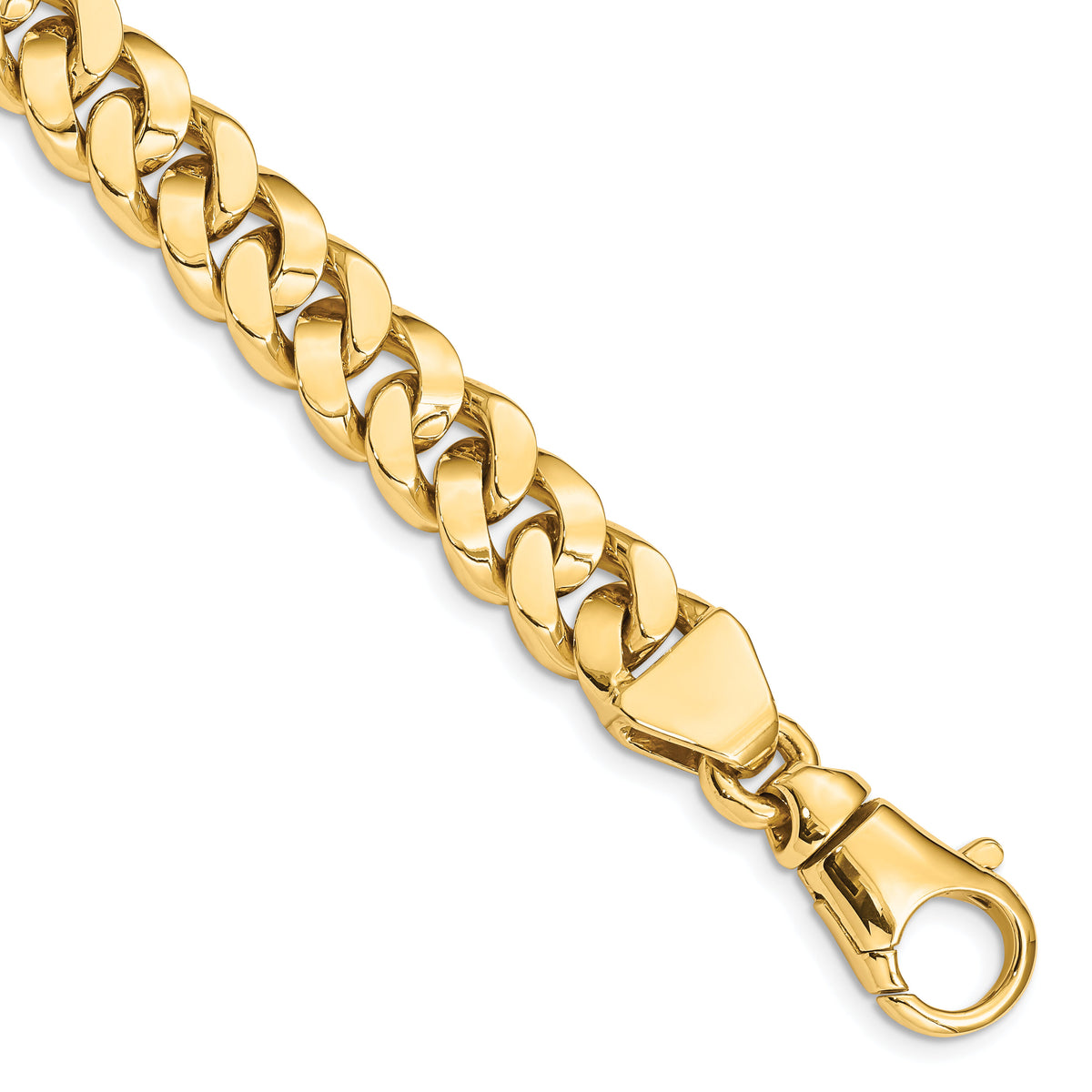 14k 10mm Hand Polished Fancy Link Bracelet-LK386-8.5