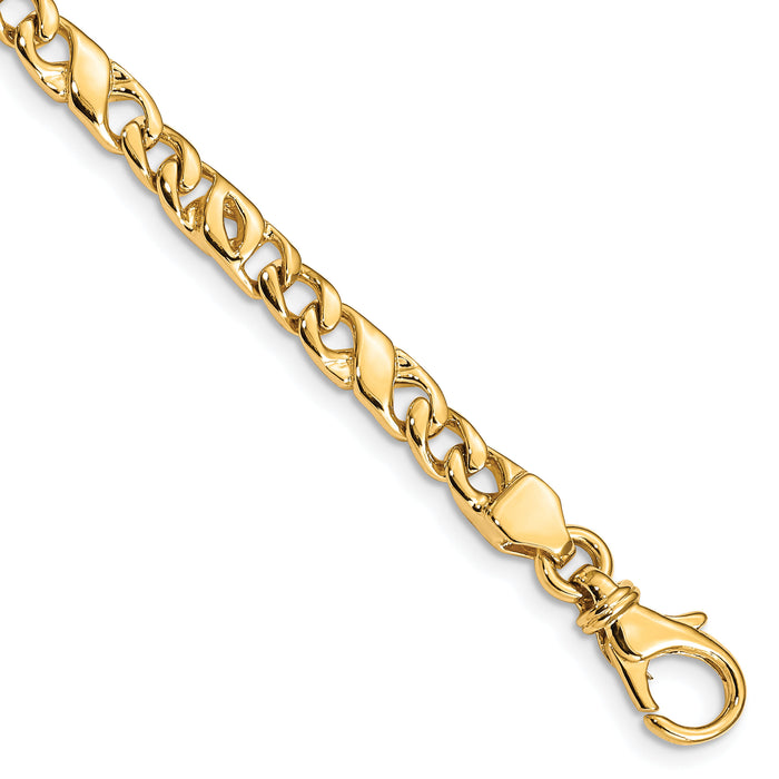 14K 4.8mm Hand Polished Fancy Link Chain-LK396-7