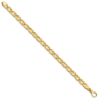 14K 7mm Hand Polished Fancy Link Bracelet-LK405-8