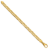 14K 8.5mm Hand-polished Fancy Link Bracelet-LK409-8.5