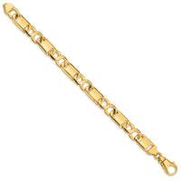 14k 10.4mm Hand-polished Fancy Link Bracelet-LK412-8.5