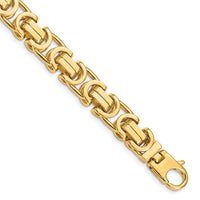 14k 10.1mm Hand-polished Fancy Link Bracelet-LK415-8.5