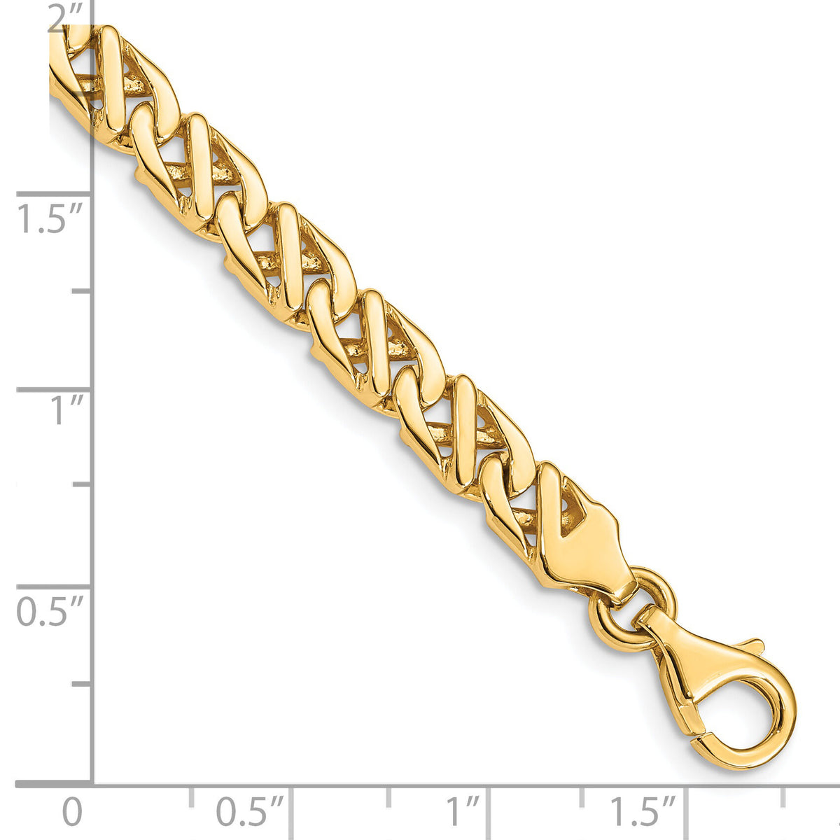 14K 6.1mm Hand-polished Fancy Link Bracelet-LK416-8