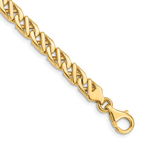 14K 6.1mm Hand-polished Fancy Link Bracelet-LK416-9
