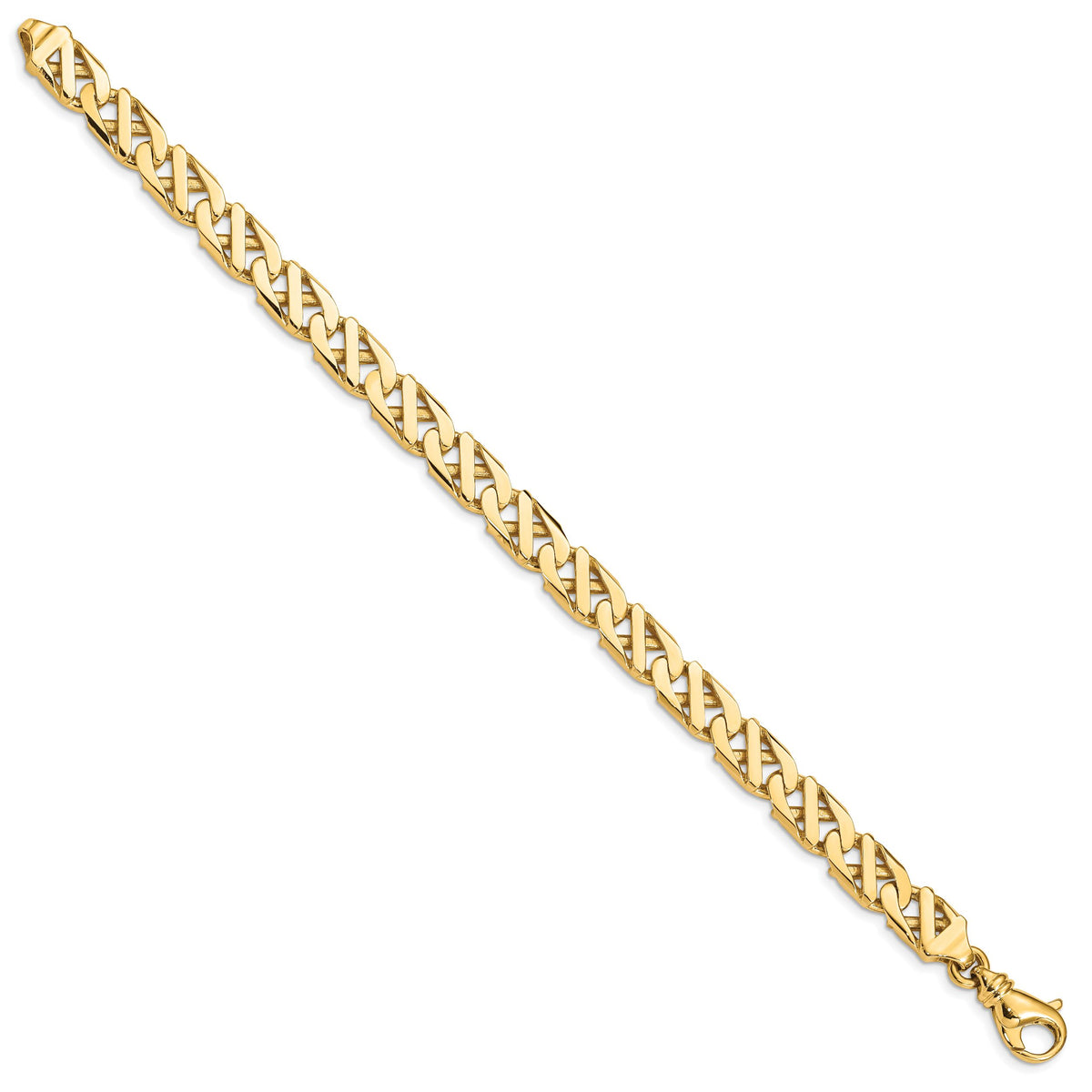 14K 7.9mm Fancy Link Hand Polished Bracelet-LK417-8.25