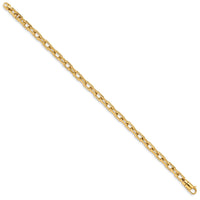 14k 5mm Hand-polished Fancy Link Bracelet-LK436-8
