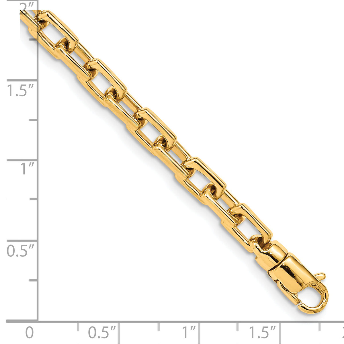 14k 5mm Hand-polished Fancy Link Bracelet-LK436-8