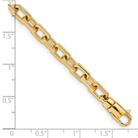 14k 5mm Hand-polished Fancy Link Bracelet-LK436-8